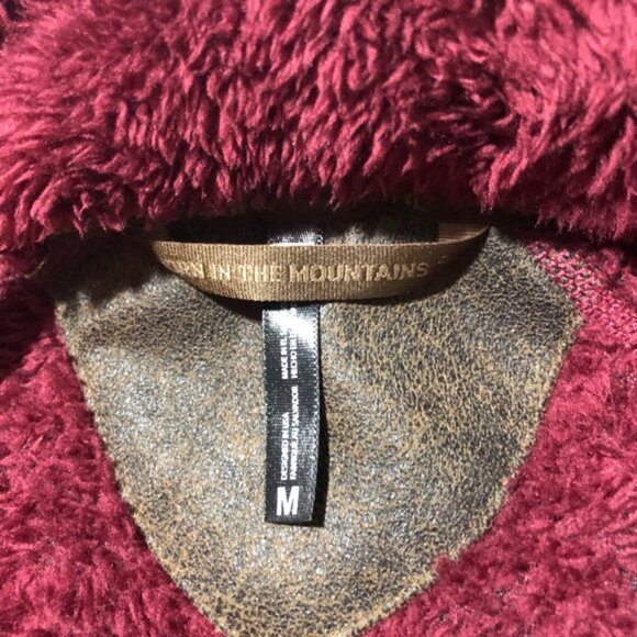 Kuhl womens M wine red fuzzy full zip fleece hoodie jacket teddy bear cozy - Picture 3 of 12